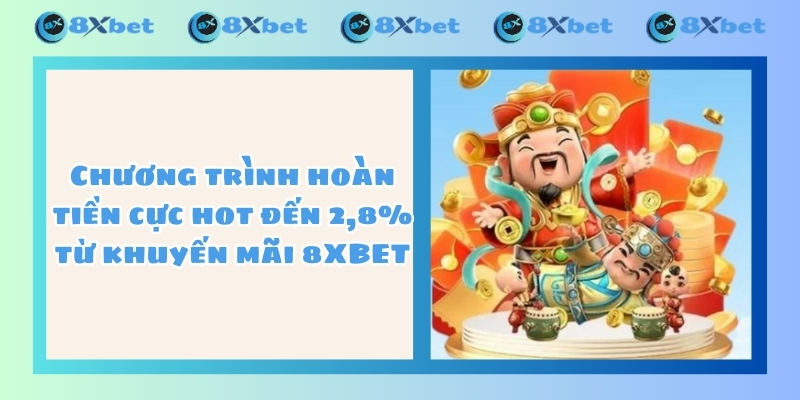 Chương trình hoàn tiền cực hot đến 2,8% từ khuyến mãi 8XBET